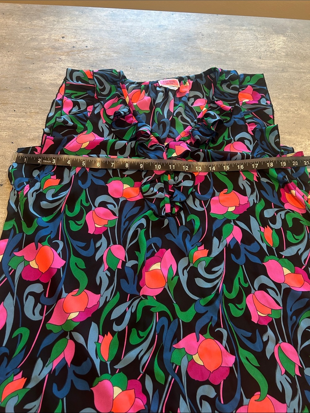 kate spade Multicolor Floral Print Sleeveless Top Size L - Picture 5 of 9